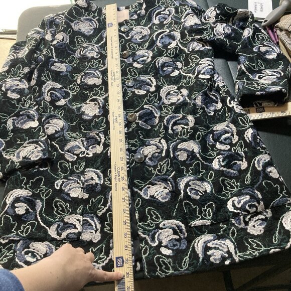 Anthropologie NWT Hutch Womens Floral Embroidered Overcoat Sz Medium Boho Office - Picture 13 of 16